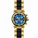 Invicta Reserve Chronograph Blue Dial Gold-tone and Black Polyurethane Men's Watch 80301