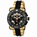 Invicta Reserve Collection Chronograph Black Dial 18k Gold-Plated and Black Polyurethane Men's Watch 6314