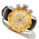 Invicta Reserve Mid-Size Venom Chronograph Champagne Dial Black Leather Strap Men's Watch 10819