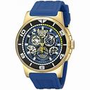 Invicta Reserve Sea Vulture Mechanical Chronograph Black Skeleton Dial Blue Silicone Men's Watch 18948