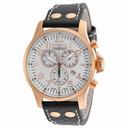 Invicta Reserve White Dial Black Leather Men's Chronograph Watch 19753