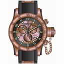 Invicta Russian Diver Chronograph Black and Rose Dial Black Polyurethane Men's Watch 15569