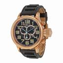 Invicta Russian Diver Chronograph Black Dial Black Leather Men's Watch 10555