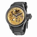 Invicta Russion Diver Gold Skeleton Dial Black Polyurethane Men's Watch 17279