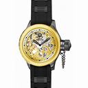 Invicta Russion Diver Gold Skeleton Dial Black Polyurethane Men's Watch 17273
