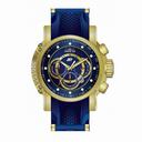 Invicta S1 Rally Chronograph Blue Dial Blue Silicone Gold-plated Men's Watch 19330