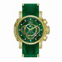 Invicta S1 Rally Chronograph Green Dial Green Silicone Gold-plated Men's Watch 19331