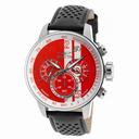 Invicta S1 Rally Red Dial Chronograph Black Leather Men's Watch 19900