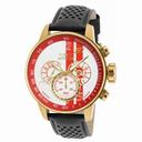 Invicta S1 Rally Chronograph White and Orange Dial Black Leather Men's Watch 19906