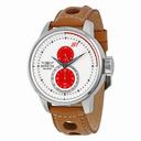 Invicta S1 Rally Chronograph White Dial Light Brown Leather Men's Watch 16018