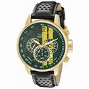 Invicta S1 Rally Green and Yellow Dial Black Leather Men's Watch 19902