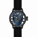 Invicta S1 Rally Mechanical Transparent Blue Skull Dial Black Leather Men's Watch 20197