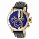 Invicta S1 Rally White and Blue Dial Black Leather Men's Watch 19903