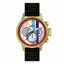 Invicta S1 Rally White and Orange Dial Black Leather Men's Watch 19901
