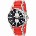 Invicta Sea Spider Chronograph Black Dial Stainless Steel Red Rubber Men's Watch 80135
