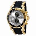 Invicta Sea Spider Chronograph Silver Dial Gold-plated and Black Polyurethane  Men's Watch