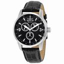Invicta Signature Chronograph Black Dial Black Leather Men's Watch 7022