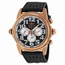 Invicta Signature II Black Dial Rose Gold PVD Black Polyurethane Band Men's Watch 7489