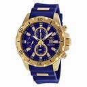 Invicta Signature II Blue Dial GMT Gold Ion-plated Men's Watch 7482
