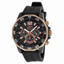 Invicta Signature II Chronograph Nautical Black Dial Black Rubber Men's Watch 7435