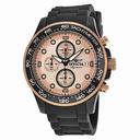 Invicta Signature II Chronograph Rose Gold-tone Dial Black Rubber Strap Men's Watch 7374
