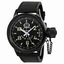 Invicta Signature Russian Diver Black Dial Black Leather Men's Watch 7183