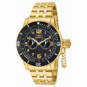 Invicta Specialty Black Carbon Fiber Dial 18k Gold Ion-plated Men's Watch 14888
