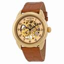 Invicta Specialty Gold Skeletal Dial Brown Leather Men's Watch 17188