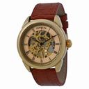 Invicta Specialty Mechanical Champagne Skeleton Dial Light Brown Leather Men's Watch 17186