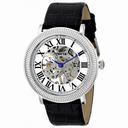 Invicta Specialty Mechanical Silver Skeletal Dial Black Leather Men's Watch 17243