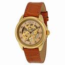 Invicta Specialty Mechanical Skeleton Dial Light Brown Leather Ladies Watch 17199