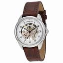 Invicta Specialty Mechanical White Skeleton Dial Brown Leather Unisex Watch 17198
