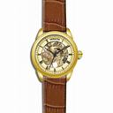 Invicta Specialty Mechaniical Champagne Skeleton Dial Light Brown Leather Ladies Watch 17197