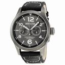 Invicta Specialty Military Grey Dial Black Leather Men's Watch 10492