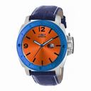 Invicta Specialty Orange Dial Blue Leather Men's Casual Watch 18837