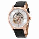 Invicta Specialty Silver Skeleton Dial Black Leather Men's Watch 18139