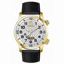 Invicta Specialty White Dial Gold-tone PVD Black Leather Strap Men's Watch 13837