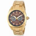 Invicta Speedway Multi-Function Brown Dial 18kt Gold-plated Men's Watch 14710