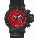 Invicta Subaqua Chronograph Red Dial Black Leather Men's Watch 80659