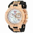 Invicta Subaqua Chronograph White Mother of Pearl Dial Black Silicone Ladies Watch 17238