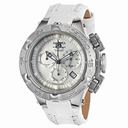 Invicta Subaqua Chronograph White Mother of Pearl Dial White Leather Ladies Watch 17226
