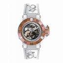 Invicta Subaqua Mechanical Silver Skeleton Dial White Silicone Mens Watch 17148