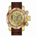 Invicta Venom Chronograph Gold-tone Dial Brown Leather Band Men's Watch 13875