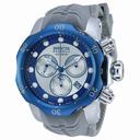 Invicta Venom Chronograph Silver and Blue Dial Grey Silicone Men's Watch 19924