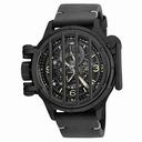 Invicta Vintage Black Dial Black Leather Men's Watch 20256
