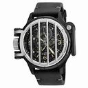 Invicta Vintage Black Dial Black Leather Men's Watch 20257