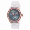 Invicta Wildflower Multi-Function Blue Dial White Leather Ladies Watch 19448