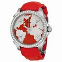 Jacob and Company Five Time Zone Diamond Continent Red Dial Unisex Watch JCM47SR
