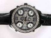 Jacob Co Five Time Zone JC - 30GDC Round Quartz Black Dial Watch