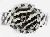 Jacob Co Five Time Zone JC - 65DC Stainless Steel with Diamond Bezel Quartz Mens Watch